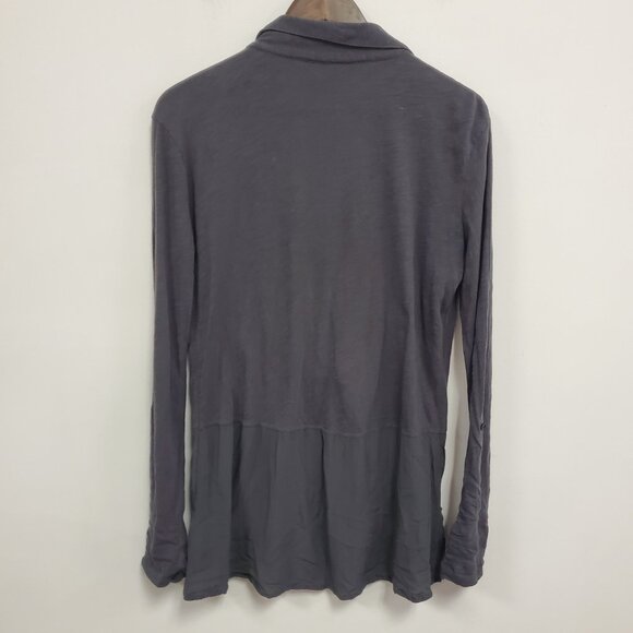 Meadow Rue Womens Button Up Bohemian Top Size M Gray Lagenlook Hippie Neutral - Picture 3 of 11